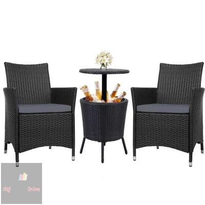 China Modern Patio Garden Sets Beer Table Set Furniture Outdoor Rattan Wicker Chairs Dining Table Set 2 Chairs for sale