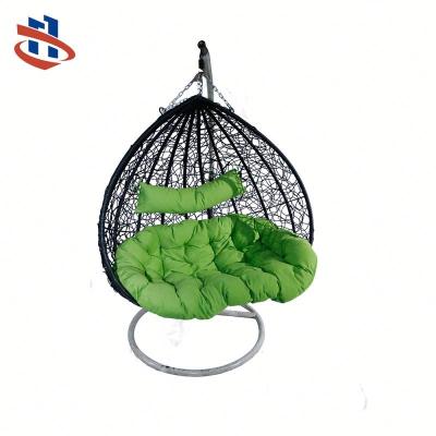 China Modern Outdoor Patio Chair Furniture Rattan Wicker Egg Double Seater Hanging Swing Chair for sale