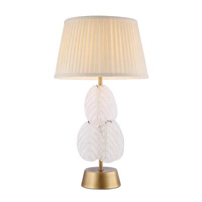 China Modern home decor bedroom bed side table light nordic brass led desk lamp glass charm table lamp for sale