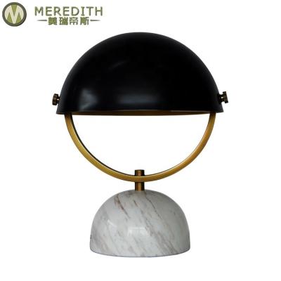 China Nordic Modern Marble Adjustable Base Mushroom Desk Lamp Brass Hotel Bed Side Led Lamps Table Lamps for sale