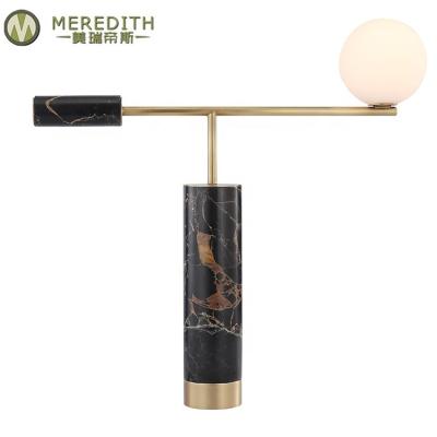 China Meredith Nordic luxury marble hotel villa living room modern desk table lamp LED lamp for sale