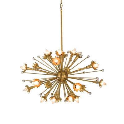 China Modern Design Brass Chandelier Luxury Light Gold Modern Living Room Large Decorative Pendant for sale