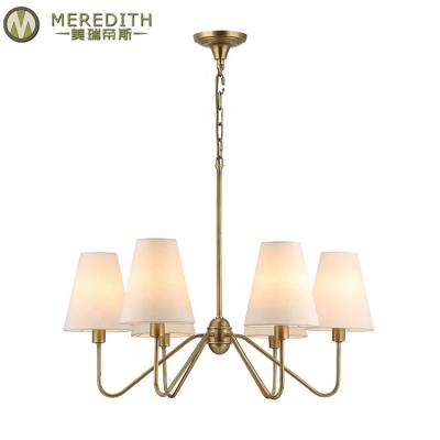 China Modern American Brass Vintage Living Room Chandelier Luxury Bedroom Chandeliers for sale