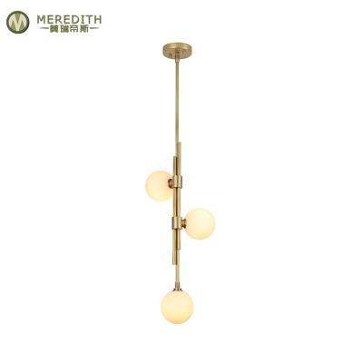 China Modern Luxury Hotel Nordic Modern Brass Living Room Chandelier Glass Shade Dining Room Chandeliers for sale