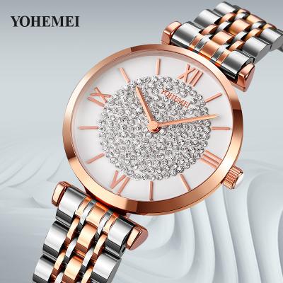 China Fashion 2021 Girl's Temperament Full Star Luxury Women's Watch High-grade Diamond Inlaid Watch Water Resistant Watch for sale