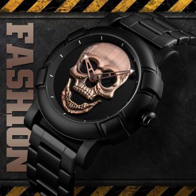 China European and American men's watch trend skull cool style high-grade waterproof handsome large dial steel belt men's watch new for sale