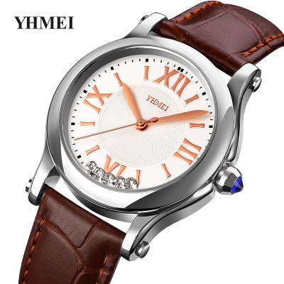 China Hot Selling Luxury Water Resistant Ladies Watch Elegant Diamond Watch Waterproof Leather Fashion Quartz Watch Factory Outlet for sale