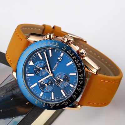 China Hot New Luxury Men's Day/Date Belt Business Quartz Watch Waterproof Luminous Calendar Can Be Customized Watch Wrist for sale