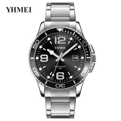 China Day/Date Factory Price Luxury Custom Brand Watches Mens Quartz Watches Business Waterproof Luminous Men Watches Steel Belt for sale