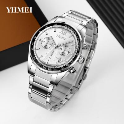 China 2022 Day/Date Quartz Watches Low Starting Order Custom Branded Waterproof Steel Strap Mens Luxury Business Men's Watches for sale