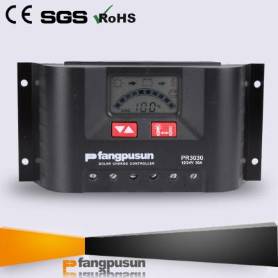 China Solar Charger Controller Fangpusun LCD Display Controller 12V 24V Pwm Solar Controller For 10A 15A 20A 30A for sale