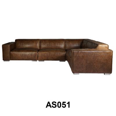 China Leisure Adjustable Modern Antique Leather L-shaped Room Sofa Furniture Living Room Series Large Sofa Set (Other) for sale