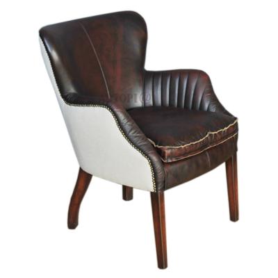 China Comfortable Leather Leisure Chair Vintage Design Living Room Armchairs for sale