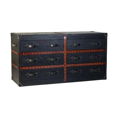 China Genuine Leather Canvas Cover Living Room Side Cabinets can be customized for sale