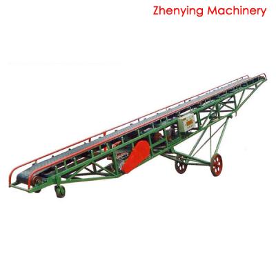 China Construction Site Heat Resistant Sand Gravel Movable Belt Conveyor With Hopper for sale