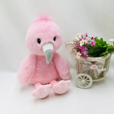 China EN71 Custom Stuffed Soft Baby Kids Baby Toys Faux Rabbit Fur Cloth Bird Toys Pink Eco-Friendly Plush Toys for sale