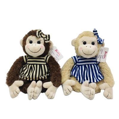 China Wholesale Custom Cute Gift Factory Supply Monkey Plush Toys Stuffed Monkey With Stripe Shirt And Bow Tie for sale