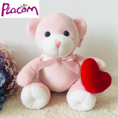 China Wholesale Custom Decoration/Gift/Toy Pink Teddy Bear With Red Stuffed Toys Plush Heart Soft Toys for sale