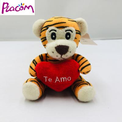 China Lover Gifts Wholesale Valentine Gifts Custom Cute Tiger Plush Toy With Red Heart for sale