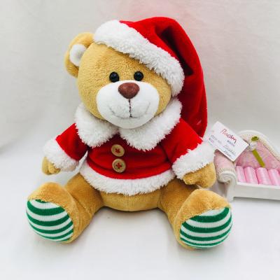 China Christmas Gifts Stuffed Bear With Clothes Lovely Pretty Christmas Bear Soft Toy Doll Stuffed Animal For Promotion for sale