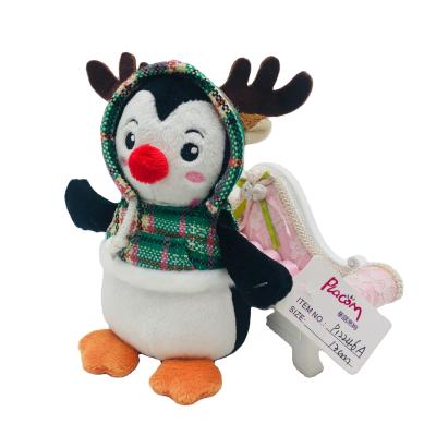 China Cute Christmas Decoration Plush Penguin With Lovely Clothes Toys Soft Christmas Animal Doll Super Soft Stuffed Penguin For Promotion for sale