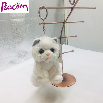 China Wholesale Custom Plush Eco-friendly Cat Keychain Stuffed Animal Keyring White Stuffed Cat Pendant for sale