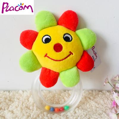 China Custom Friendly And Environmental Plush Baby Rattle Sunflower Stuffed Flower Soft Toys Baby Toys Baby Toys Gifts for sale