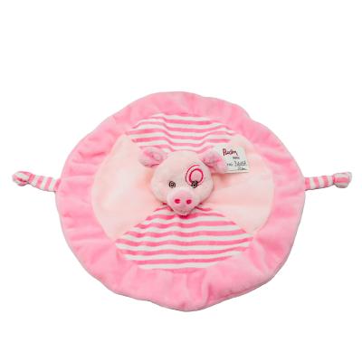 China EN71 Gift High Quality Custom Baby Quilt Plush Toys Stuffed Baby Towel With Pig Animal Head for sale