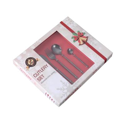 China Gift Box Sustainable Present Stainless Steel Cutlery Set 24PCS Gold Flatware Set For Christmas for sale