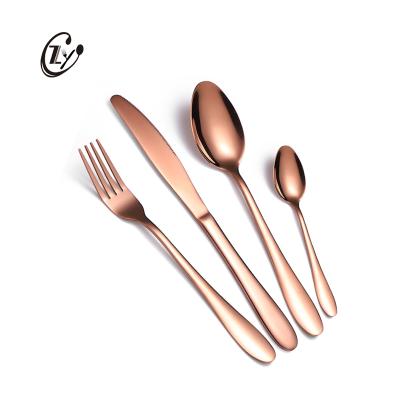 China Sustainable Premium Wedding Stainless Steel Cutlery Sets 4PCS Gold Flatware Set For Banquet for sale