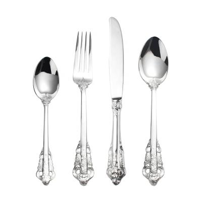 China Viable Wholesale Cheap Luxury Vintage Gold Stainless Steel Flatware Royal Cutlery Set for sale