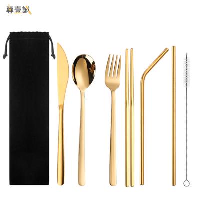 China Travel Sustainable Eco Friendly Reusable Portable Camping Cutlery with Spoon Fork and Chopstick Set for sale