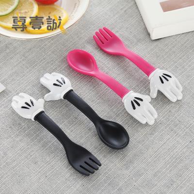 China Lovely Sustainable Food Grade Plastics Forks Spoon For Baby for sale