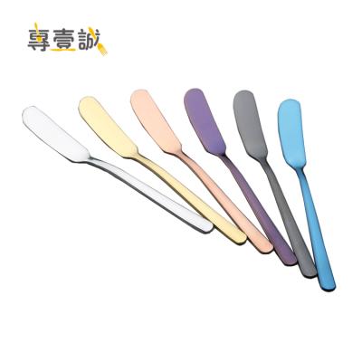 China 6 Colors Viable Kitchenware Utensil Cutlery Cheese Dessert Jam Stainless Steel Butter Knife for sale