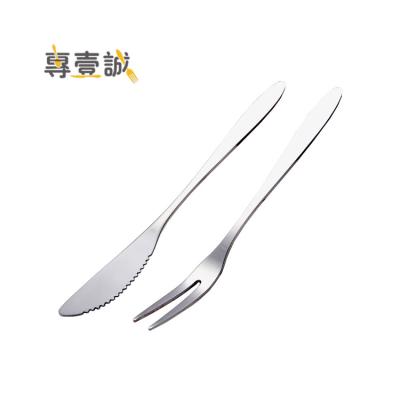 China Viable factory wholesale stainless steel knife fork small to eat mooncake fruit dessert fork and knife for sale