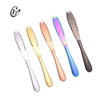 China Sustainable Food Grade Stainless Steel Butter Spreader Knife 3 in 1 Multifunctional Bread Dessert Knife for sale