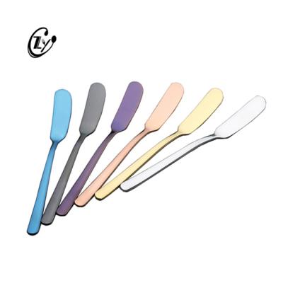 China Sustainable 304 Stainless Steel Colorful Cheese Dessert Kitchen Tableware Eco - Friendly Butter Knife for sale