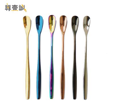 China Long Lasting Stainless Steel Handle Teaspoon Colors Spoon Ice Cream Spoon for sale