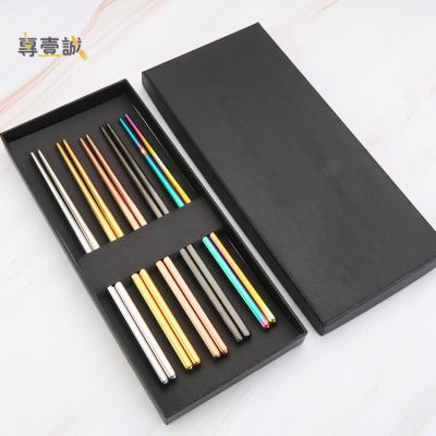 China Viable Hollow Gold Plated Polish Chopsticks Food Grade 304 Stainless Steel Mirror Metal Polish Chopsticks for sale