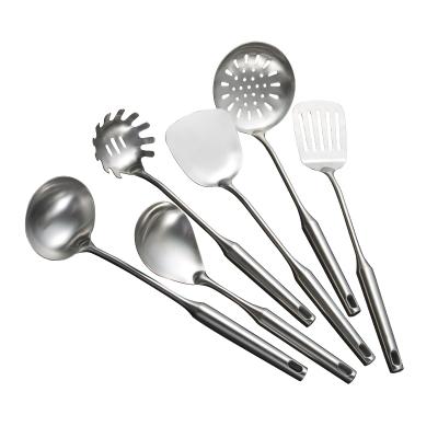 China Sustainable Food Grade Cooking Tools Pocket Soup Pasta Server 6pcs Stainless Steel Kitchen Utensils for sale