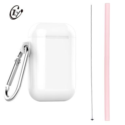 China Sustainable Food Grade Environmental Collapsible Silicone Drinking Straw With Carrying Case for sale