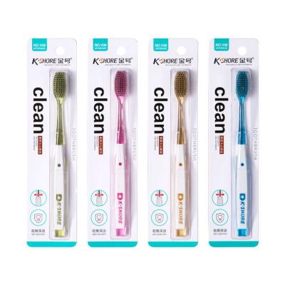 China Carbon Volcano Bristle Toothbrush Non Slip Super Soft Comfortable Grip High Quality Deep Cleansing Toothbrush for sale