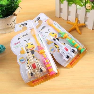 China Soft bristle /one toothbrush and toy flat pcs/Free Package No.613 toy plane with cartoon child toothbrush for sale