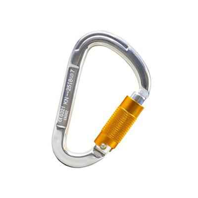 China Heavy Industry Automatic Black Aluminum Buckle Twist Lock Climbing Clips Heavy Carabiner for sale