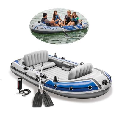 China Double Speedboat PVC Inflatable Canoe / Inflatable Kayak 3 Person Fishing Kayak for sale