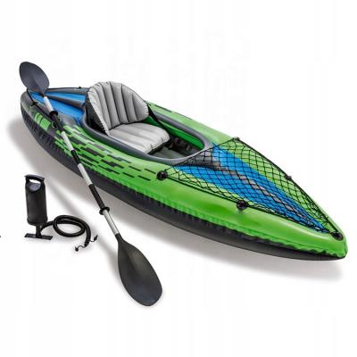 China Speedboat Stock 2 Person Factory Customized Fishing Canoe Rowing Boat Pedal Drop Point Inflatable Kayak With Drain HOL for sale