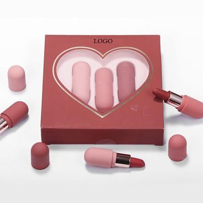 China Recycled Colorful Materials Lip Gloss Packaging Materials Lipsticks And Box With Heart PVC Window Customized LOGO Packaging Gift Box for sale