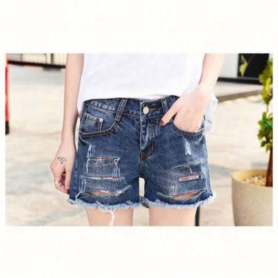 China Slimming and short jeans HIGH STREET women new creative age reduction jeans ripped for women for sale