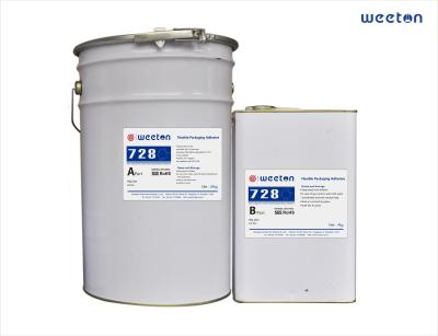 China 728 2K Polyurethane Adhesive For Various Film/Film And Film/Metalized Film Laminates good flexibility & Transparency for sale