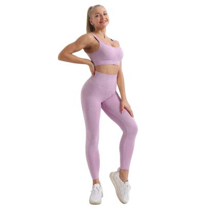 China Breathable Gym Yoga Sets Sports Bra Long Pants Women Set Yoga Bra Gaiters Sports Suit For Women Workout Wear for sale